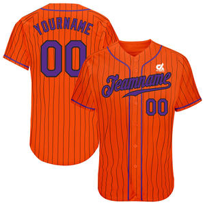 Camiseta de Béisbol Personalizada 2025 con Rayas, para Hombre, de Algodón Orgánico, con Botones, Transpirable, Antibacteriana, Uniforme de Equipo, Nombre Personalizado - Product Image 2
