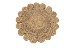 Jute Rope Round Table Mat Cotton Rope Placemat Floral Floor <b>Pad</b> for Dining Room Kitchen Home - Product Image 3