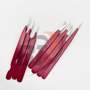 Pince à épiler professionnelle en acier inoxydable durable pour extensions de cils, marque privée personnalisée, prise en main robuste, revêtement couleur sur mesure - Product Image 4