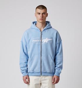 Sudadera con capucha y cremallera para hombre, personalizada al por mayor, con logo personalizado, hombros caídos, bordado personalizado, venta al por mayor - Product Image 1