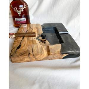 Handmade Premium Natural Wooden & Resin <b>Ashtray</b> for Cigars & Cigarettes Premium Natural Wooden & Resin - Product Image 5