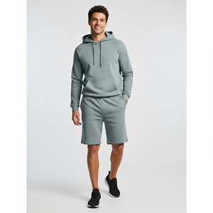 Ventes en gros de sweat-shirts à capuche et shorts pour hommes avec logo personnalisé, 100% coton, teinture unie, haute qualité, écologique, coupe-vent, sport, extérieur - Product Image 2