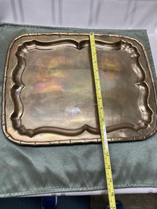 Plateau de service vintage en laiton, fait main, vaisselle décorative traditionnelle pour la maison, la cuisine et la salle à manger - Product Image 2