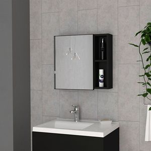 Queets armadietto dei medicinali a porta singola con due ripiani esterni e tre interni per la conservazione del bagno - Product Image 3