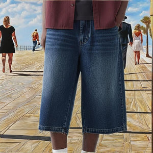 Shorts de Mezclilla Holgados para Hombre con Bordado - Product Image 5