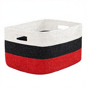 Cesta de Almacenamiento Tejida de Cuerda de Algodón Ecológica Aanju Square 100L - Diseño Moderno para Guardería, Bebés y Almacenamiento en el Hogar - Product Image 6