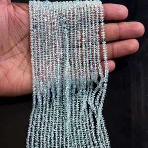 Perles d'aigue-marine naturelle en forme de bouton, 4-5 mm, lisses, entretoises, 12,5 pouces, pour la fabrication de bijoux, prix de gros - Product Image 4