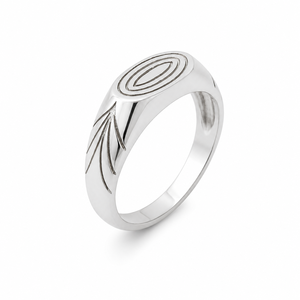 925 Sterling <b>Silver</b> Engraved Oval Band <b>Ring</b> for <b>Men</b> Minimalist Daily Wear Wedding Gift High Polish Finish - Product Image 3
