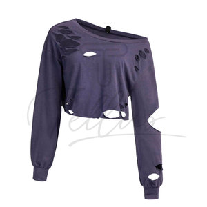 Made In High Quality Women <b>Distressed</b> Crop <b>Top</b> Light Weight Women Crop <b>Top</b> Pakistan Made Women <b>Distressed</b> Crop <b>Top</b> - Product Image 5