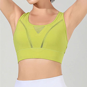 Soutien-gorge de sport moderne et simple à maintien ferme et soutien élevé avec panneau en maille respirante et logo frontal pour la gym et l'usage quotidien - Product Image 6