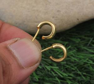 Boucles d'oreilles tendance plaquées or, en argent sterling 925, minimalistes, géométriques, petites boules rondes, bijoux pour femmes, à porter au quotidien - Product Image 2