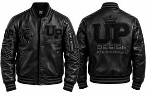 Veste de baseball en cuir noir personnalisée avec broderie de logo 3D, veste bomber streetwear de luxe, fabricant OEM - Product Image 4