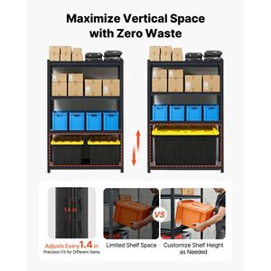 4 Tier Adjustable Heavy Duty <b>Metal</b> Utility Rack <b>Shelf</b> G 2400 Lbs Capacity Garage Storage <b>Shelves</b> Storage <b>Unit</b> for Garages - Product Image 3