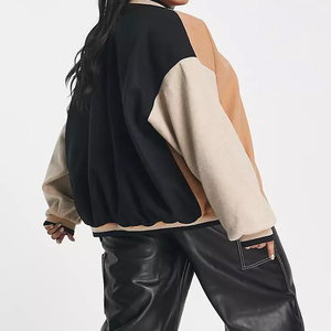 Direct Factory Supplier Women's Breathable Cotton Wool Short Winter Cropped <b>Varsity</b> <b>Jacket</b> with Custom Logos Finished Windproof - Product Image 5