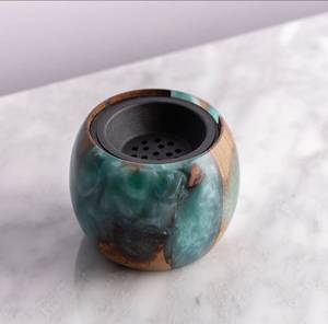 Quemador de Incienso Artesanal FAIZA CRAFT de Resina Árabe y Madera de Acacia de Sándalo Premium, Ecológico y Duradero, Decoración para el Hogar, Aromaterapia - Product Image 2