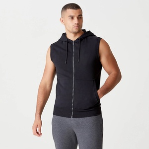 <b>Men's</b> Tank Tops <b>Sleeveless</b> <b>Hoodie</b> With Pocket Summer Vest Gyms Clothing Bodybuilding Hooded Tank Top Cotton Work Out Vest - Product Image 4