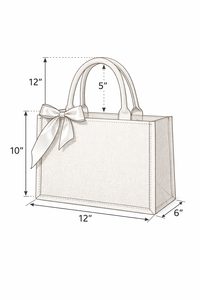 Bolsa de Yute de Lujo con Asa de Listón, Bolsa de Compras Ecológica, Logotipo Personalizado, Bolsa de Regalo Reutilizable, Bolso de Mano para Exportación al por Mayor - Product Image 4