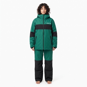 Conjunto de Chaqueta y Pantalones de Esquí Impermeables para Mujer HAWK EYE, con Capucha, Bloques de Color Verde y Negro, Aislamiento Sintético, Ropa de Invierno para Exteriores - Product Image 1