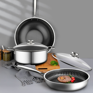 Juego de Woks Elegantes Diseñados para Hogares Modernos con Superficie Lisa, Base Resistente, Asas Cómodas y Fácil Limpieza - Product Image 6