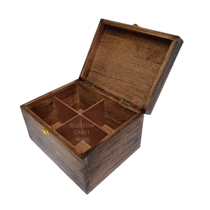 Caja de Almacenamiento de Madera Rústica Hecha a Mano para Cocina, Oficina, Dormitorio, Organizador Multiusos de Madera Maciza Resistente para Artículos Esenciales del Hogar - Product Image 2