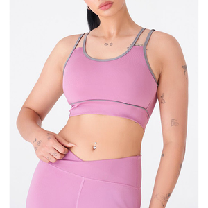 Two Piece Comfy Yoga Sets Women Workout Sets <b>Cross</b> Back Tank <b>Top</b> Matching Solid Colour High Waist Leggings Sets Gym Outfits - Product Image 6