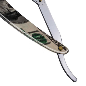 Navaja de Afeitar Recta Premium de Acero Inoxidable, Plegable, con Funda, para Hombres, Herramienta Profesional de Peluquería, OEM - Product Image 4