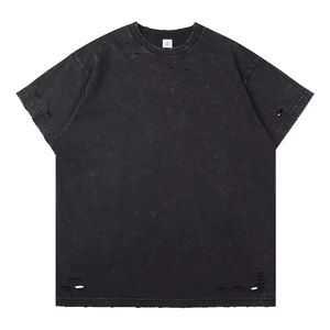 เสื้อยืดผ้าฝ้ายผู้ชายซักได้แนวสตรีทแวร์คอลูกเรือแฟชั่นแนวสตรีทแวร์แนวสตรีทแวร์แนวสตรีทแบบลำลองจากอเมริกา - Product Image 2