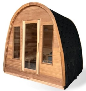 Sauna de Vapor para 6 Personas, Tipo Barril, para Exteriores, Tradicional, Húmeda y Seca, de Cedro Canadiense, NUEVA - Product Image 1