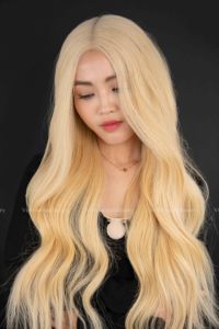 Precio al por mayor para extensiones de cabello humano virgen vietnamita, sin enredos ni caída, pelucas onduladas con flequillo, cabello Remy, tejido de cabello individual - Product Image 2