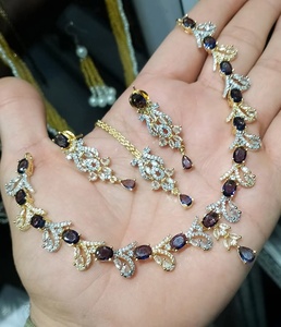 Classic Party Wear Crystal Fashion Jewelry <b>Sets</b> Necklace Earrings Ring Elegant <b>Gift</b> Jewelry for <b>Women</b> Wholesale Prices Customize - Product Image 2