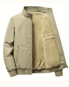 Veste en polaire vert olive pour homme, col à capuche, automne-hiver, vêtements décontractés pour l'extérieur, réversible, coupe-vent, respirante, écologique - Product Image 1