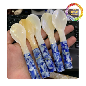 ช้อนเปลือกหอยมุกทำมือ สำหรับใช้ในครัว ใช้เสิร์ฟของหวาน และตกแต่งบ้าน - Product Image 5