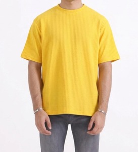 Camiseta Personalizada Extra Grande para Hombre, de Alta Calidad, Estilo Urbano, Vintage, 100% Algodón, Tejido Waffle Texturizado, Transpirable y de Secado Rápido - Product Image 6