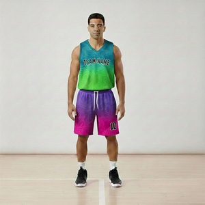 Ensemble d'uniformes d'entraînement de basketball réversibles personnalisables, style été, grandes tailles, respirant, avec affichage du nom de l'équipe et logo - Product Image 1