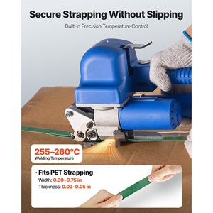 Reggiatrice Elettrica Automatica con 2 Batterie da 4000mAh, Display Digitale, per Nastri PE da 0,394-0,748 Pollici - Product Image 3