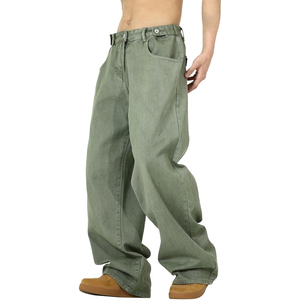 Jean ample et large pour homme, style vintage noir, pantalon en denim décontracté, mode streetwear urbaine - Product Image 2