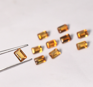Quartz citrine naturel, taille octogonale émeraude, 6x4 mm, calibré, pierre précieuse non montée pour bijoux - Product Image 2