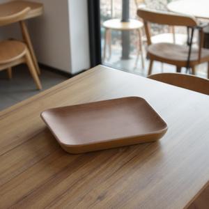 Plateau de service rustique moderne en bois massif, plateau à nourriture, plateau de service pour thé et café, plateau ottoman - Product Image 3