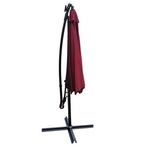 Ombrellone da Esterno a LED Solare da 3 Metri, Impermeabile, 8 Stecche, con Manovella e Base a Croce, per Patio e Giardino - Product Image 3