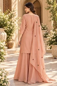 Conjunto de Salwar Kameez de Algodón Premium para Mujer, Ligero, de Secado Rápido y Sin Arrugas, Top y Pantalones Palazzo, Ropa Étnica - Product Image 3