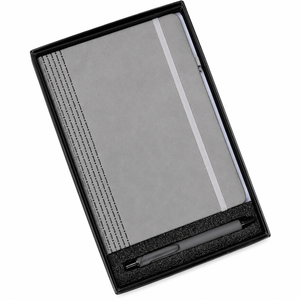 Cuaderno de Cuero Gris, Juego de Bolígrafos Metálicos, Caja de Papelería Ejecutiva para Oficina, Regalo Corporativo para Jefes y Empleados, Reuniones - Product Image 3
