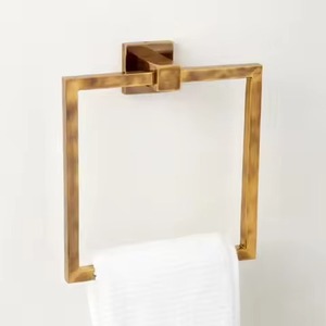 Antique Style Metal Towel Ring Circular Wall Mounted Rust Resistant Bathroom Storage Holder Single Tier Vintage Design - Product Image 3
