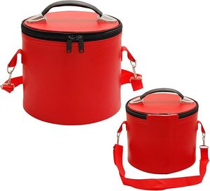 <b>Masonic</b> Fez <b>Case</b> Red with Strap - Imitation Leather Elegant Durable Fez <b>Case</b> - Secure Regalia Storage for Freemasons - Spacious - Product Image 1