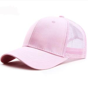 New Design 6 Panel Cotton Trucker <b>Hat</b> Solid Color <b>Mens</b> Mesh <b>Hats</b> Blank Custom Trucker Cap - Product Image 5