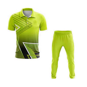Men's Green Geometric Print Quick Dry cricket uniform With Matching <b>Pants</b> Regular Fit All Seasons Short Sleeve Sportswear Set - Product Image 1