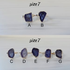 Genuine Tanzanite <b>Ring</b> Sterling Silver Raw Rough Gemstone <b>Ring</b> Elegant Jewelry Gift For Her <b>Adjustable</b> <b>Ring</b> - Product Image 2