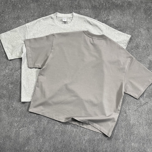 เสื้อยืดคอตตอน 100% พิมพ์ลายตามสั่ง เนื้อผ้าหนา ทรงหลวม ไหล่ตก สำหรับผู้ชาย ลายโลโก้ ผ้าถัก - Product Image 3