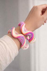 New Design Handmade Epoxy Resin Bangle Stack for Women Daily Wear Party Festive High Quality Luxurious Fashion Jewelry <b>Bracelet</b> - Product Image 3