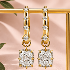 Pendientes de Diamantes Cultivados en Laboratorio con Corte Brillante de 3 CTW, Certificados por IGI, Oro Sólido de 14K/18K - Product Image 1