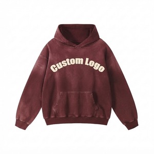 Sweat-shirt à capuche surdimensionné avec logo personnalisé, unisexe, en coton molletonné, décontracté, pour l'automne, impression sur le devant, coupe classique - Product Image 1